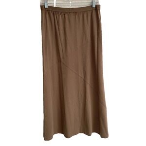 J.‎ Jill  Perfect Pima Cotton Pull On Midi Skirt Women's S Shitake Brown NEW